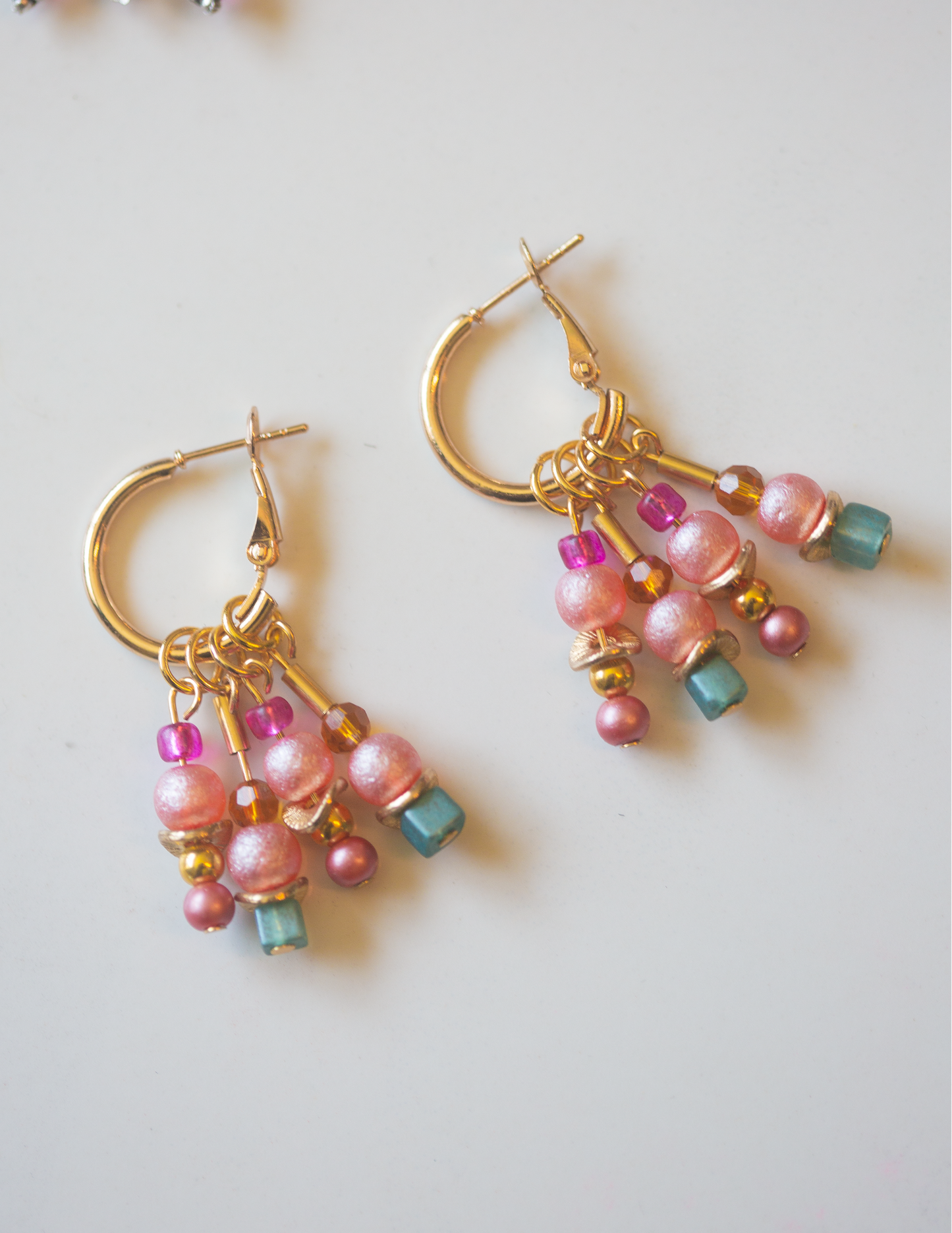Sunset Sorbet Beaded Hoop Earrings