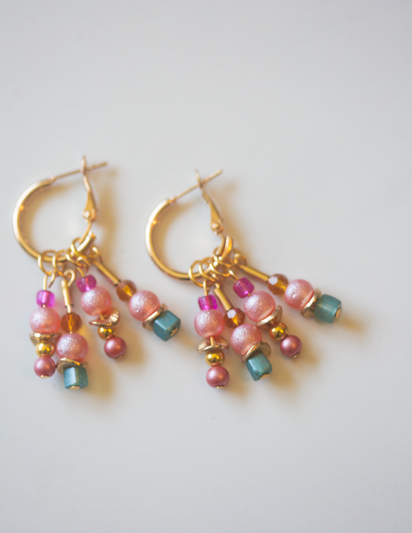 Sunset Sorbet Beaded Hoop Earrings