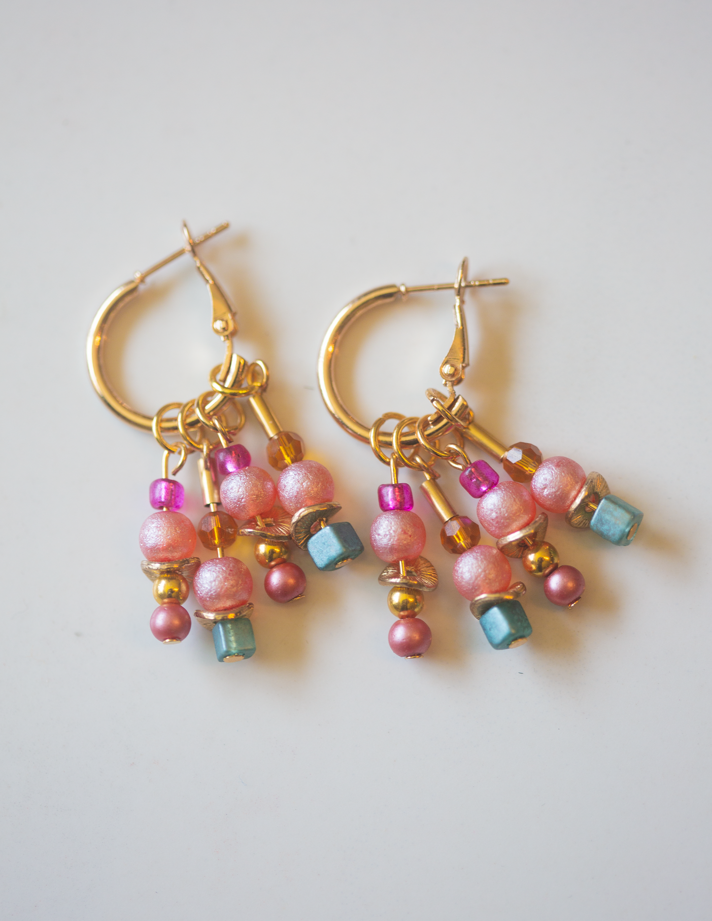 Sunset Sorbet Beaded Hoop Earrings