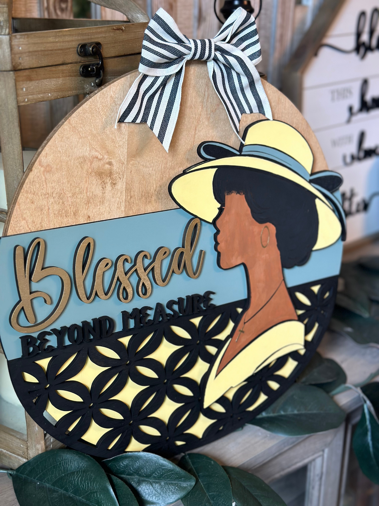 Blessed Beyond Measure Door Sign