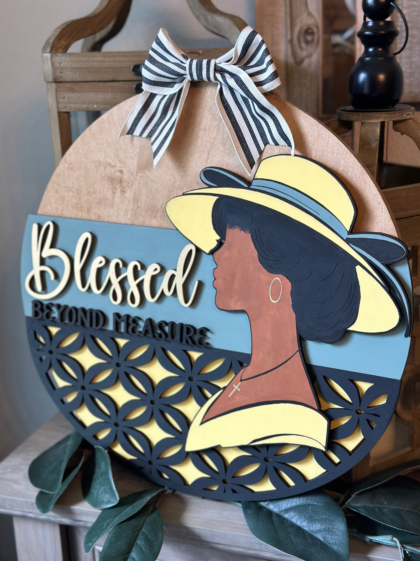 Blessed Beyond Measure Door Sign