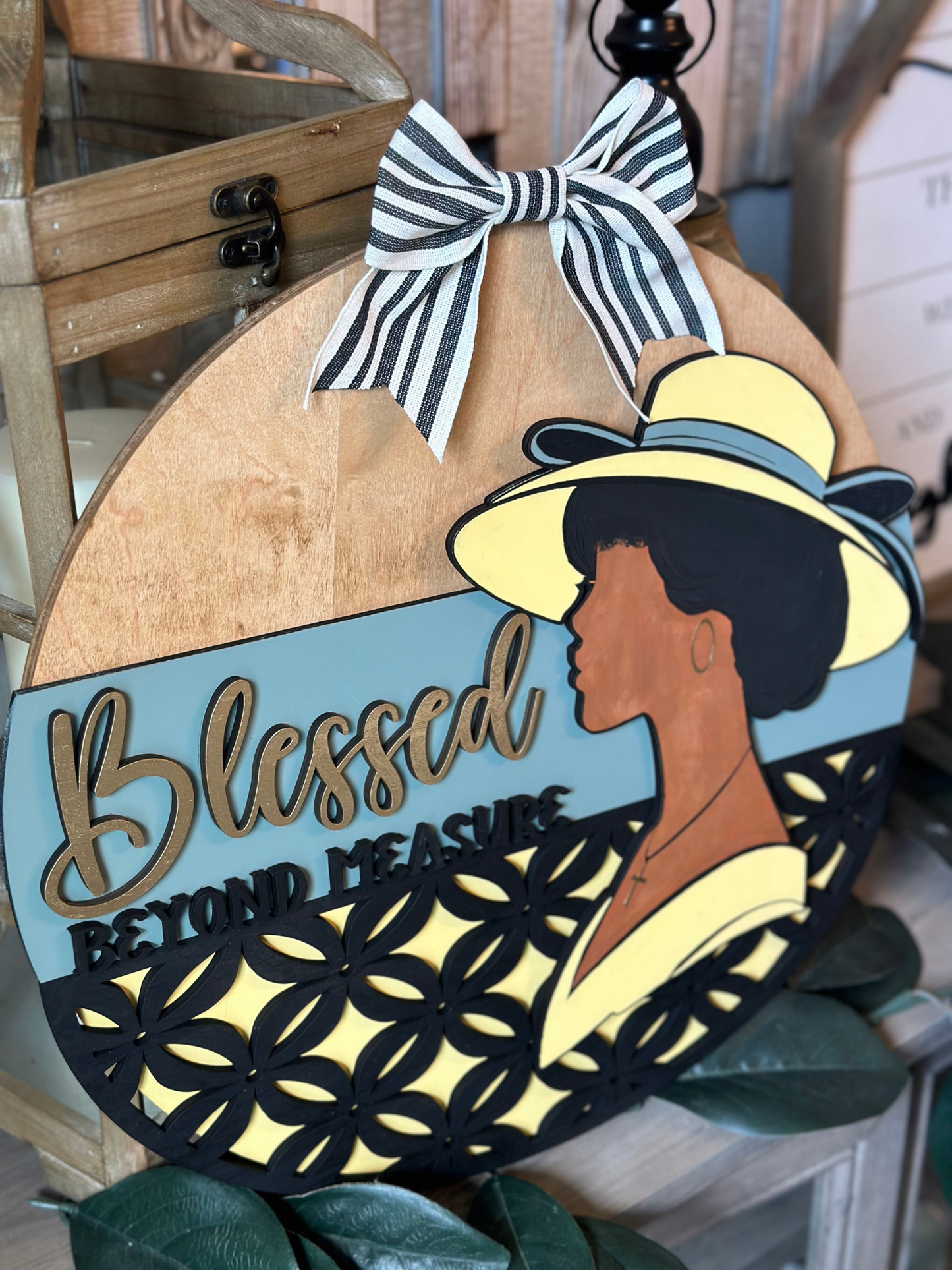 Blessed Beyond Measure Door Sign