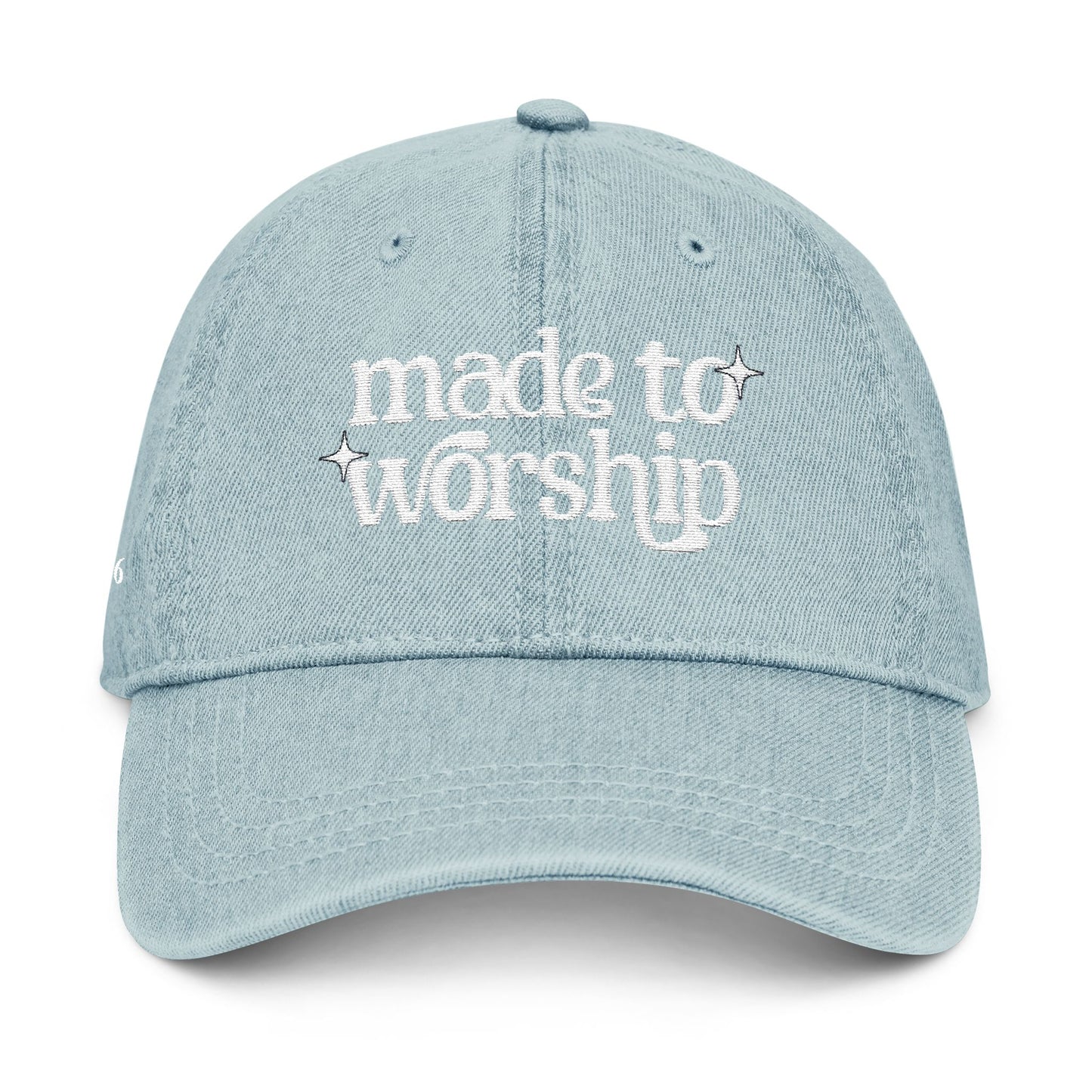 Embroidered Denim Hat - Made to Worship Psalm 150:6