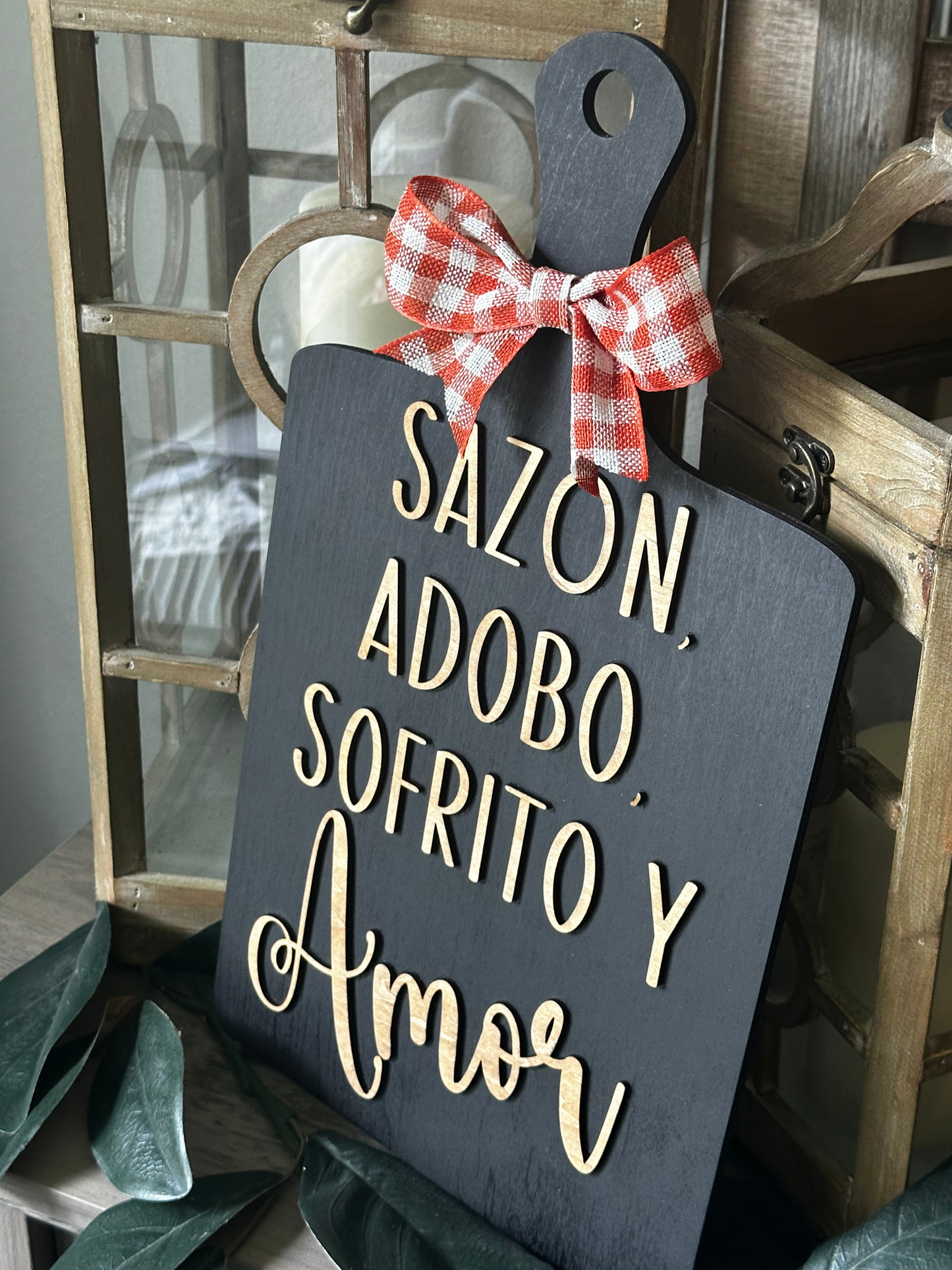 Sazon, Adobo, Sofrito Y Amor Cutting Board Sign