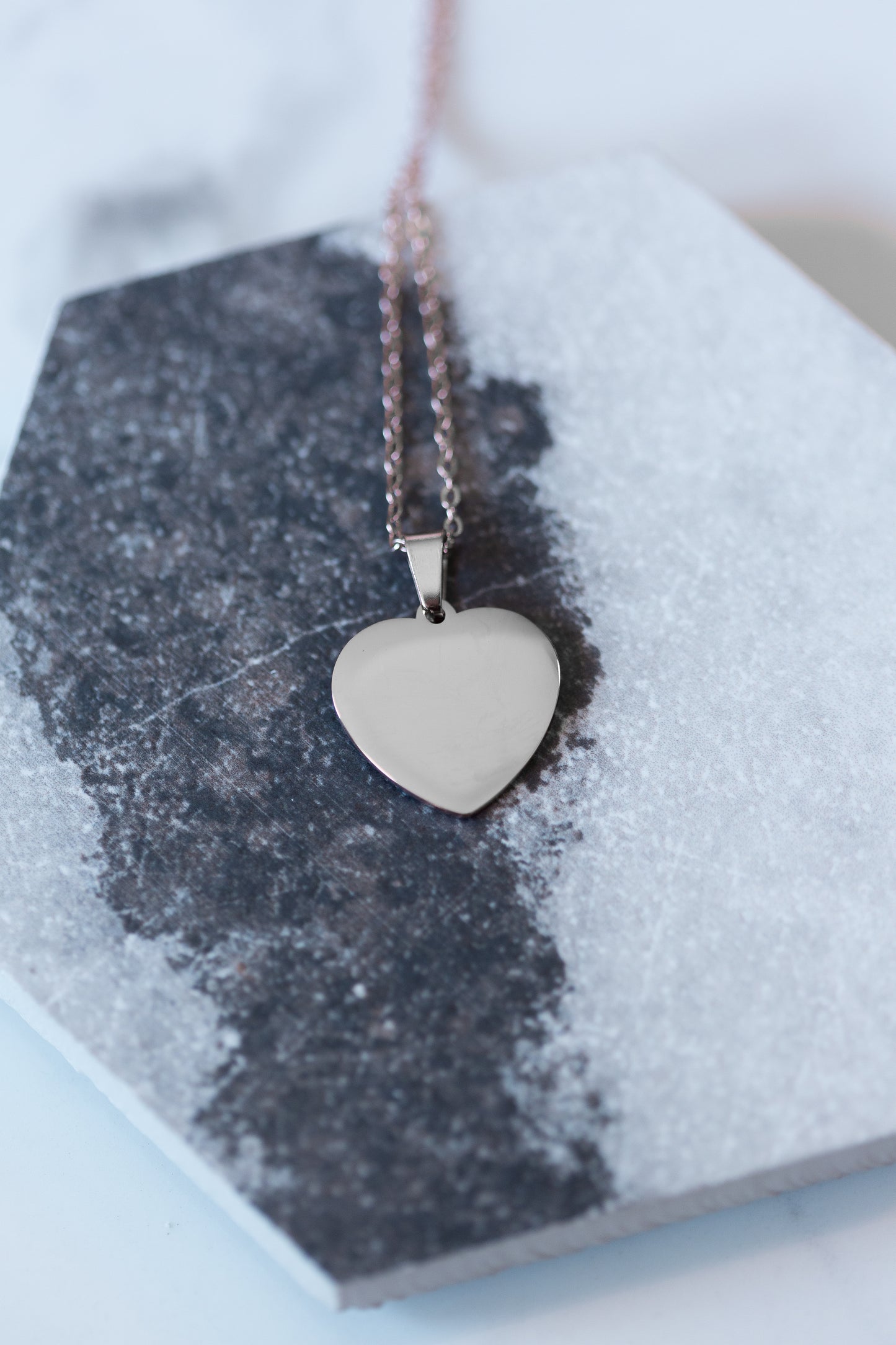Personalized Heart Necklace – Engraved Stainless Steel in Gold or Silver