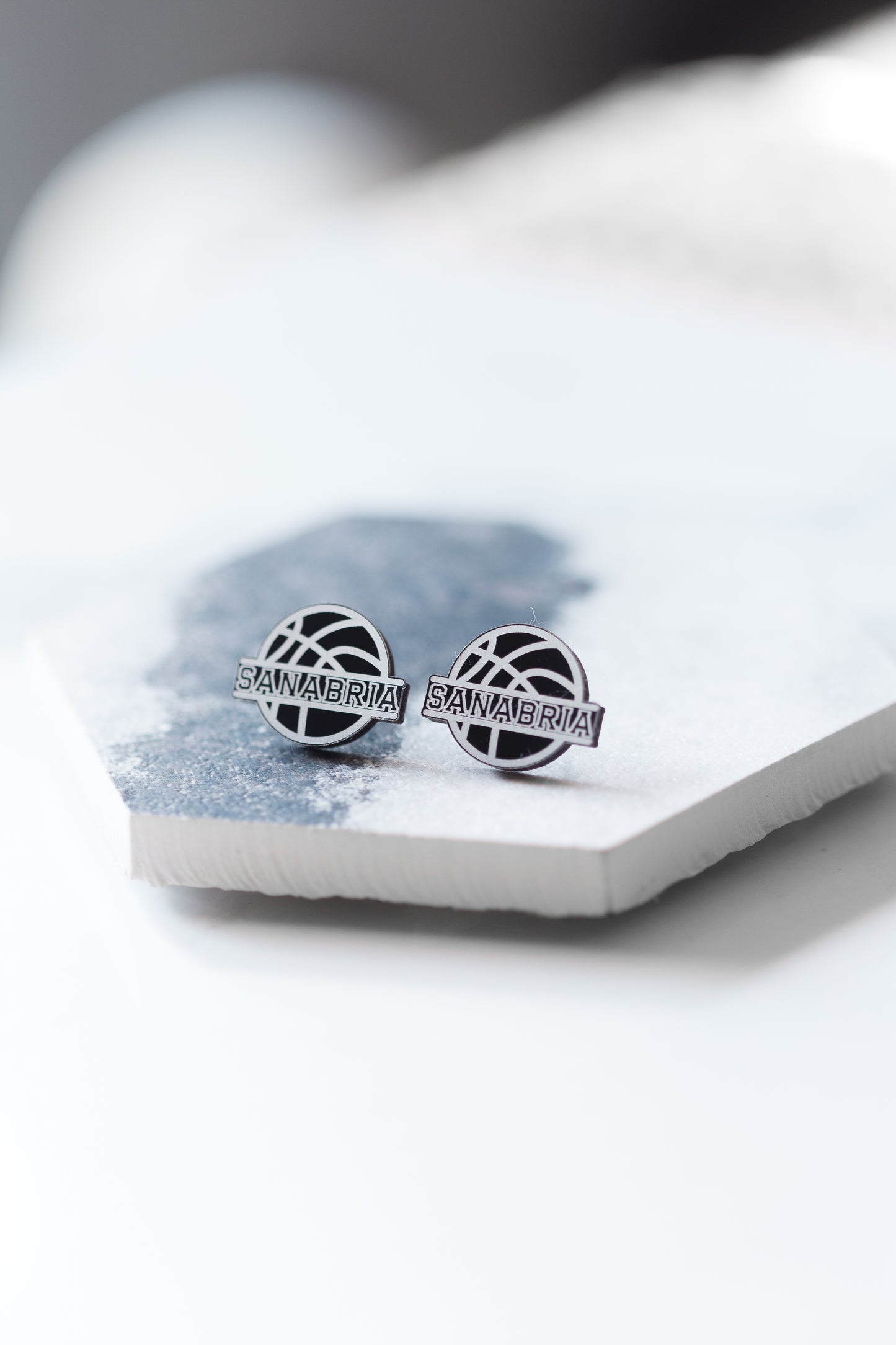 Custom Basketball Earrings – Personalized with Your Last Name