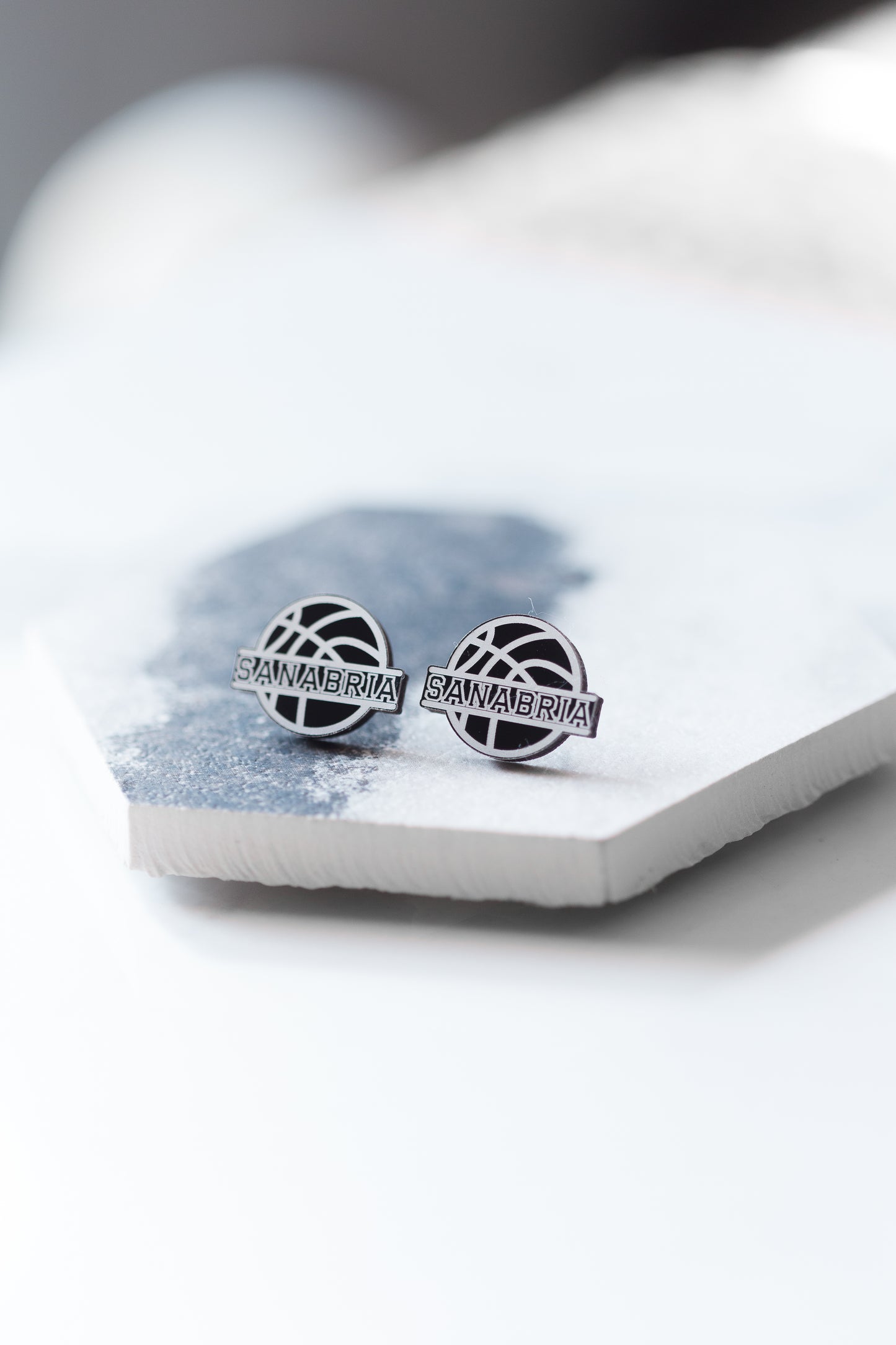 Custom Basketball Earrings – Personalized with Your Last Name