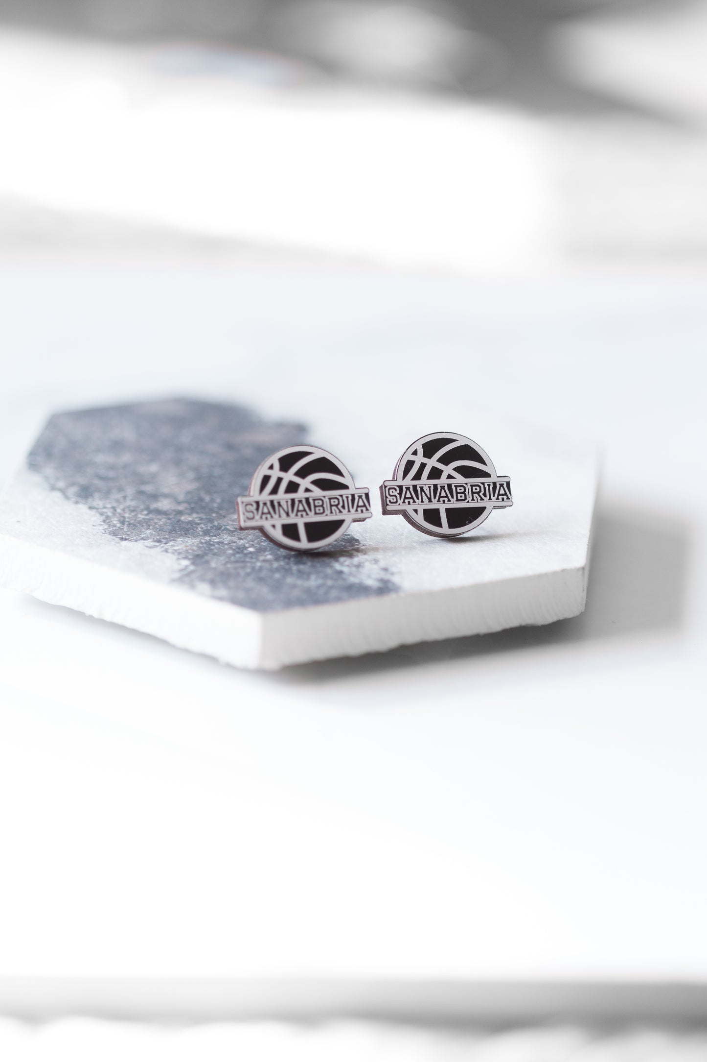 Custom Basketball Earrings – Personalized with Your Last Name