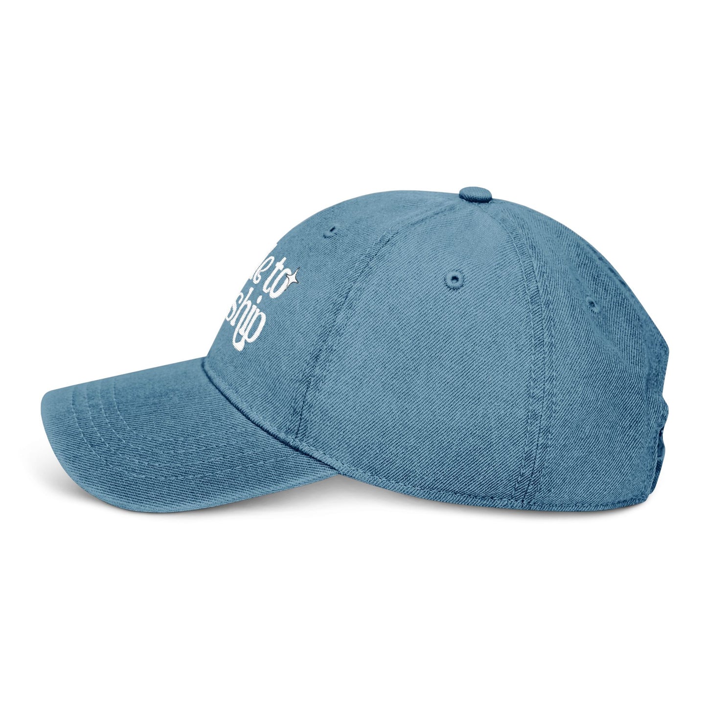 Embroidered Denim Hat - Made to Worship Psalm 150:6