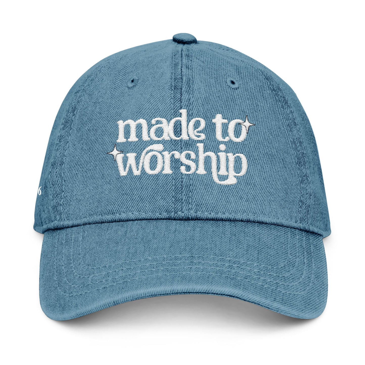 Embroidered Denim Hat - Made to Worship Psalm 150:6