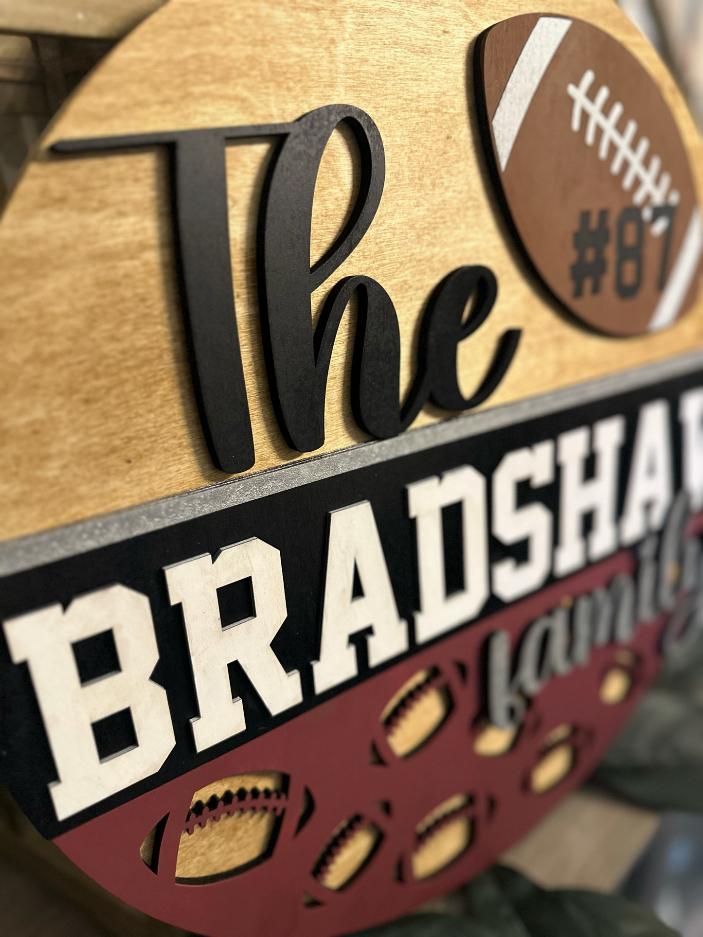 Custom Sports Family Door Sign