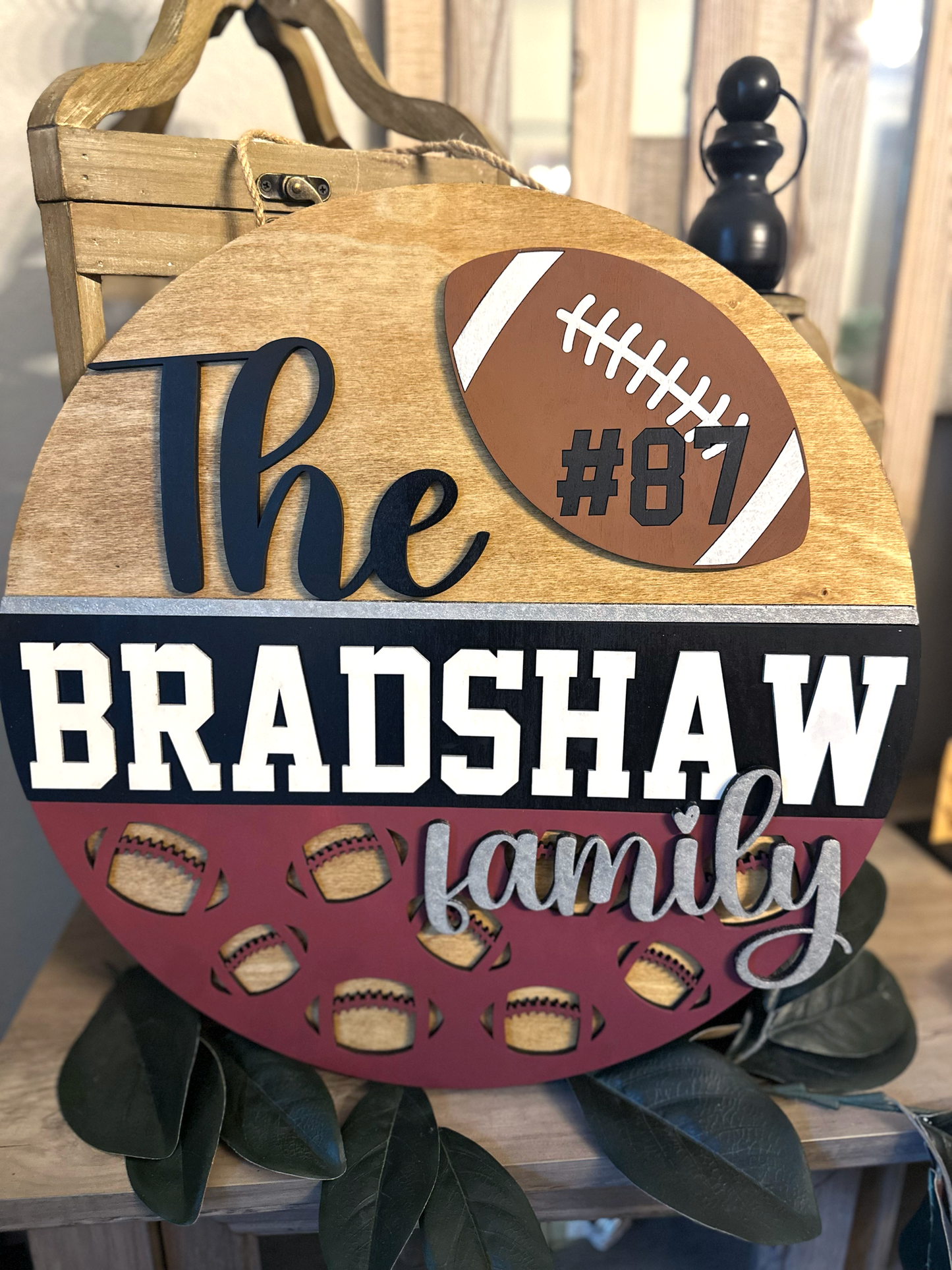 Custom Sports Family Door Sign