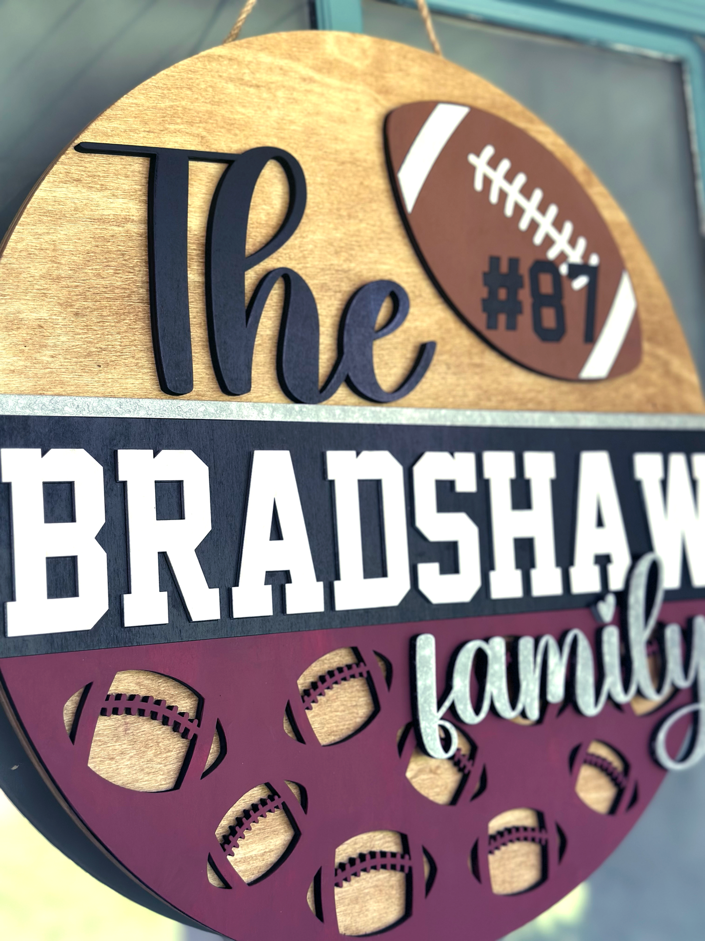 Custom Sports Family Door Sign