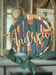 Initial Plaid Wood Sign
