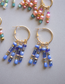 Electric Blue Boho Beaded Hoop Earrings