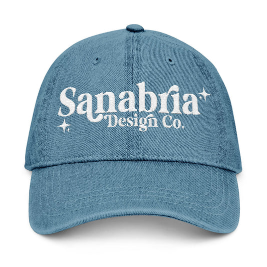 Embroidered Denim Hat – Sanabria Design Co. – Stylish Casual Accessory