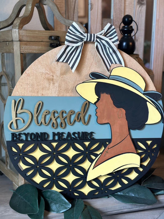 Blessed Beyond Measure Door Sign