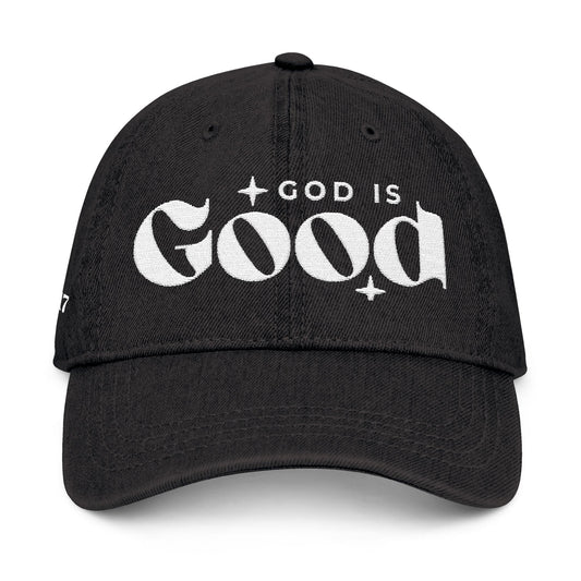 Embroidered Denim Hat with Scripture James 1:17