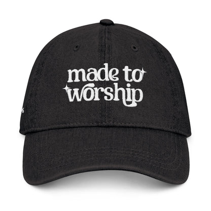 Embroidered Denim Hat - Made to Worship Psalm 150:6