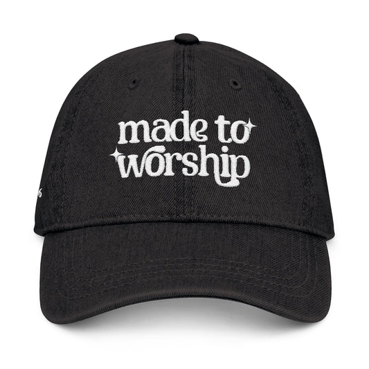 Embroidered Denim Hat - Made to Worship Psalm 150:6