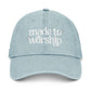 Embroidered Denim Hat - Made to Worship Psalm 150:6