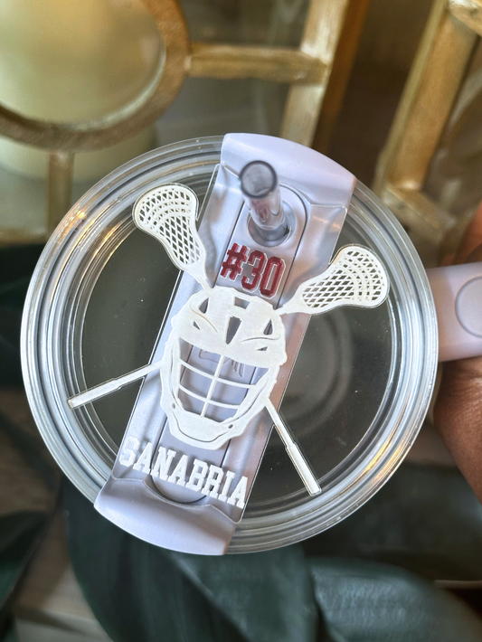 Lacrosse Helmet Stanley Name Plate - Tumbler Name Tag - Cup Accessories - Tumbler Lid Name Plate - Fits 30 or 40 oz