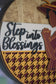 Step Into Blessings Door Sign – Praying Woman Design