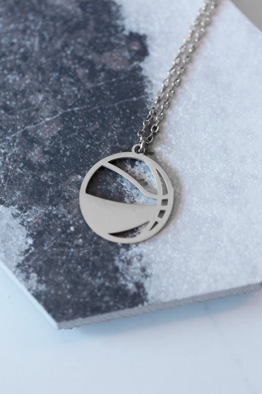 Personalized Basketball Necklace – Engraved Stainless Steel in Gold or Silver