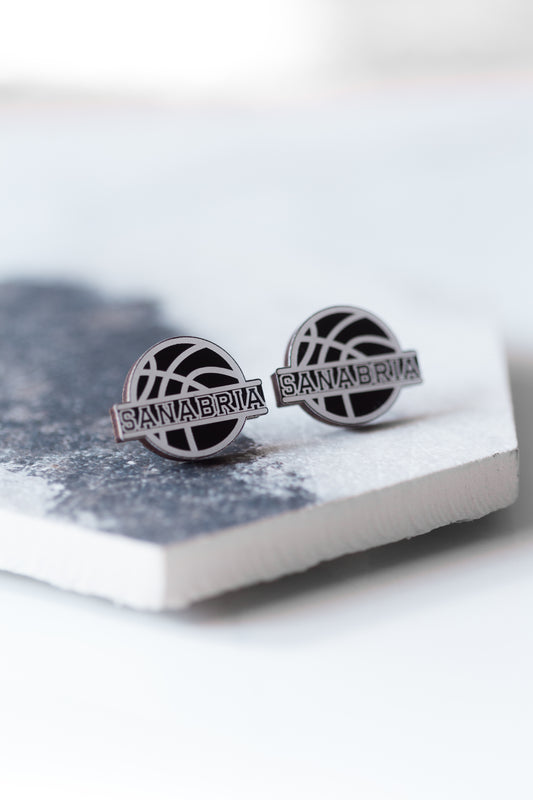 Custom Basketball Earrings – Personalized with Your Last Name