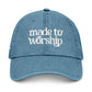Embroidered Denim Hat - Made to Worship Psalm 150:6