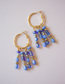 Electric Blue Boho Beaded Hoop Earrings