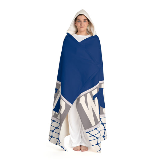 Personalized Hooded Sherpa Fleece Blanket - Name, Team Colors, Jersey Number - Player & Team Celebration, Custom Throw, Soft Warm Blankie,