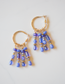 Electric Blue Boho Beaded Hoop Earrings