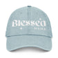 Embroidered Denim Hat, Blessed Mama with Starburst Design, Mom Gift, Gift for Her, Mother's Day Hat, Birthday Present