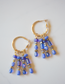 Electric Blue Boho Beaded Hoop Earrings