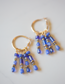 Electric Blue Boho Beaded Hoop Earrings