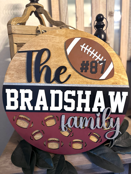 Custom Sports Family Door Sign