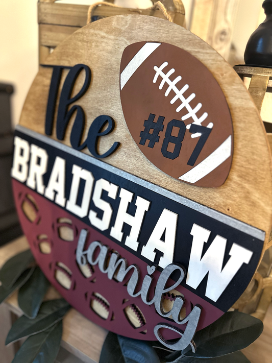 Custom Sports Family Door Sign