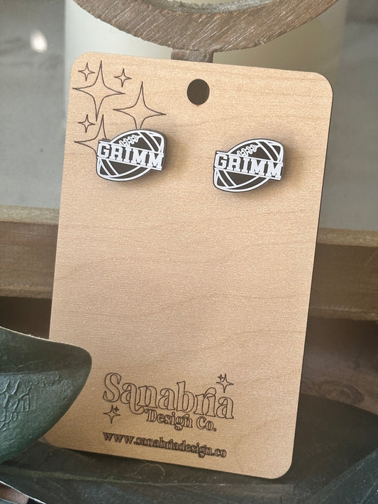 Custom Football Earrings – Personalized with Your Last Name