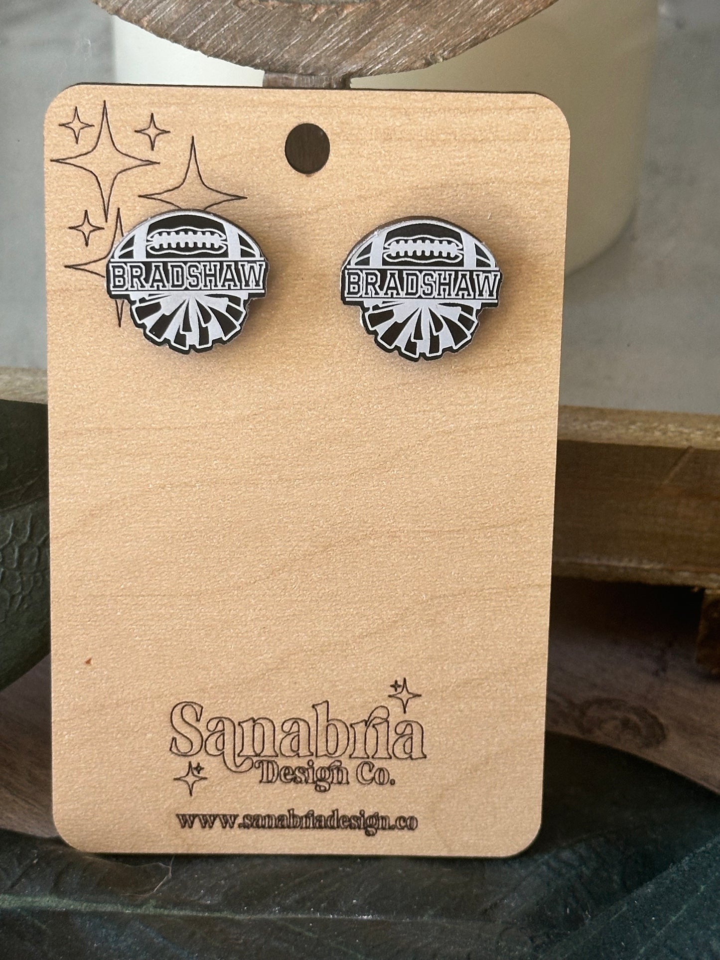 Custom Cheer & Football Earrings – Personalized with Your Last Name