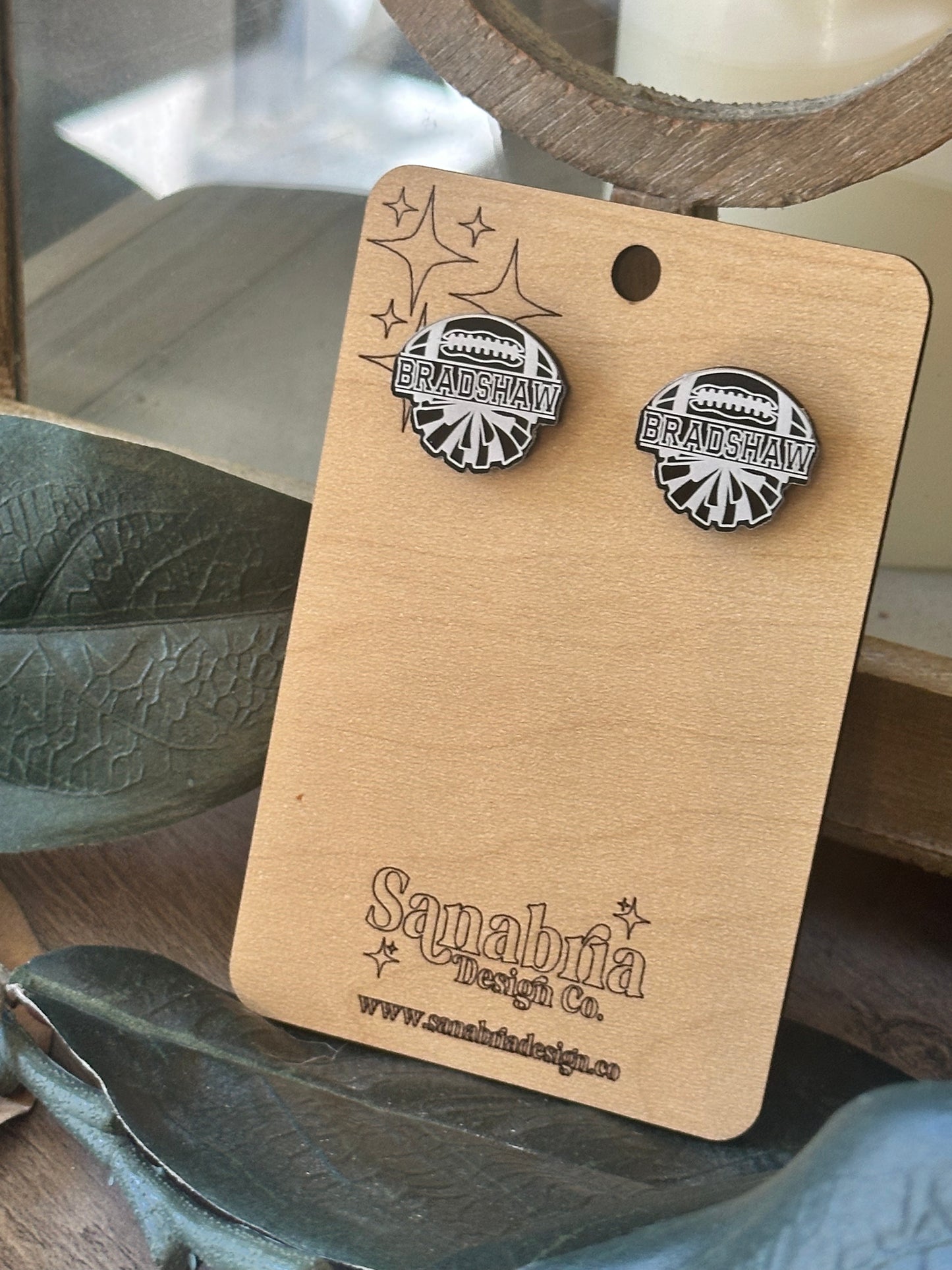 Custom Cheer & Football Earrings – Personalized with Your Last Name