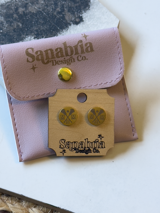 LAX MOM Engraved Stud Earrings