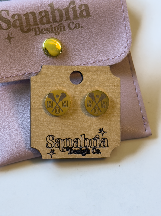 LAX MOM Engraved Stud Earrings
